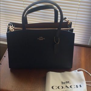 Coach Charlie carryall black leather- Never used.